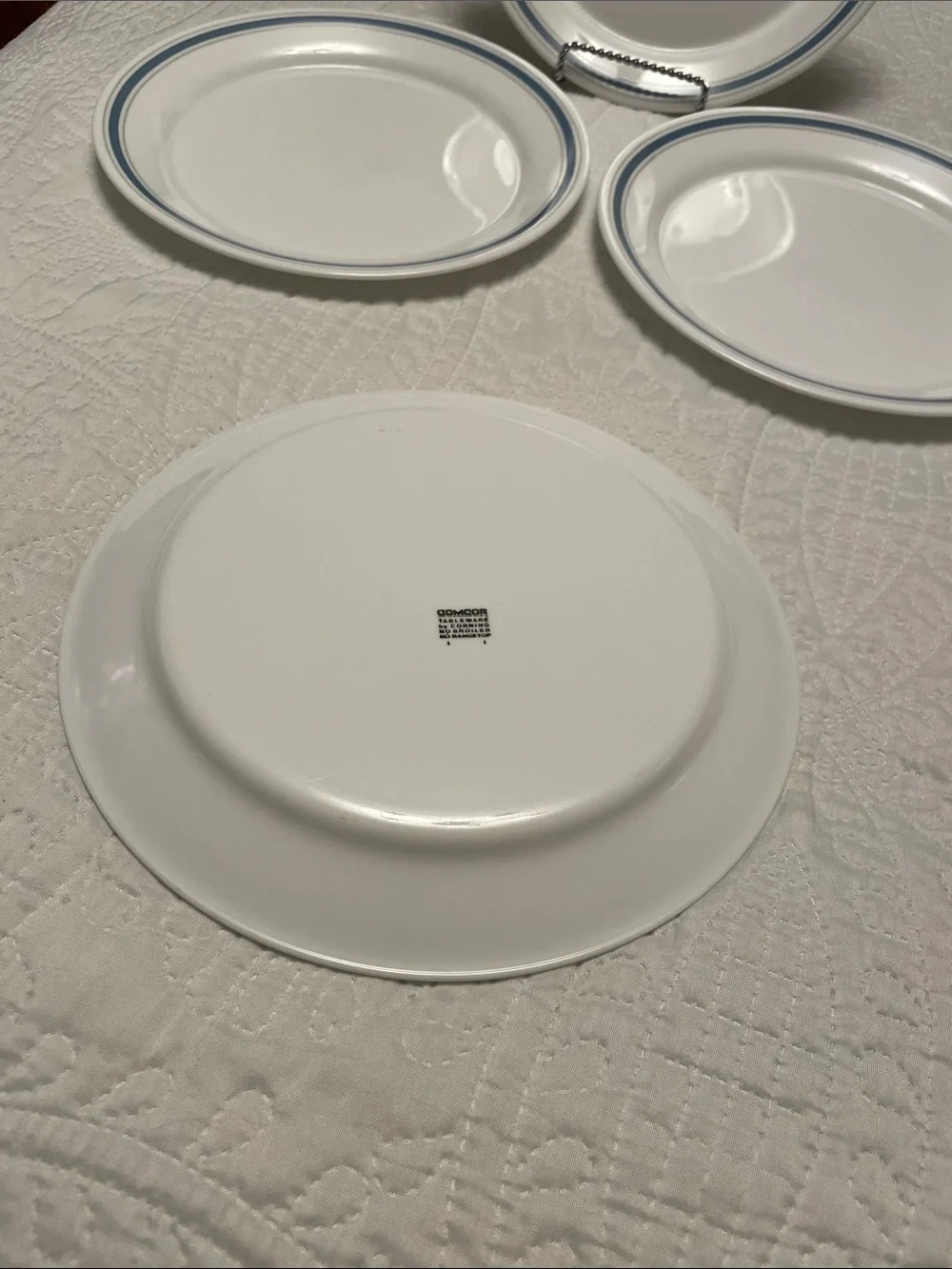 Set of 4 Corning COMCOR CORELLE INDIGO Pattern Dinner Plates White with Blue